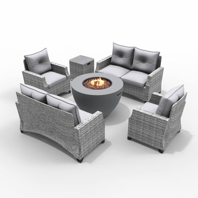 6 - Person Patio Conversation Set with Cushions