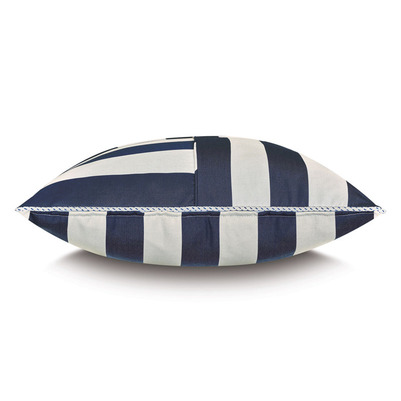 Riptide Geometric Decorative Pillow In Sunshine, White/Indigo Geometric, Square 22"