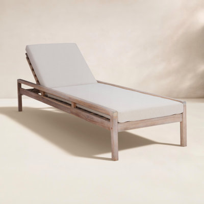 Amina 26.75'' Outdoor Acacia Chaise Lounge