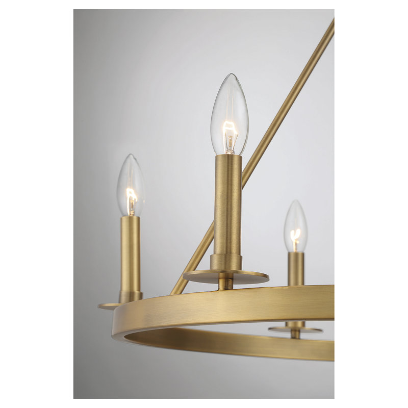 Lustre 6 lumières en laiton naturel, Laiton naturel