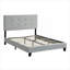 Base de lit plateforme rembourrée en velours neutre neutre pour chambre à coucher de style moderne