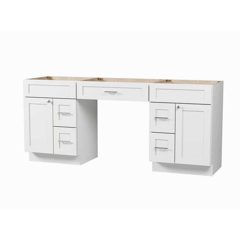 78'' Double Bathroom Vanity Base Only, White