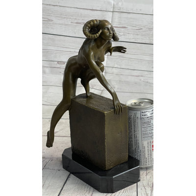Sculpture de statue de bronze démoniaque nue, démon femme démon bronze, art original 11 po x 6 po