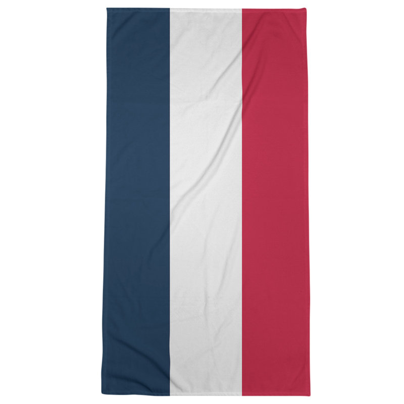 Beach Towel, Navy Blue/Off White/Red