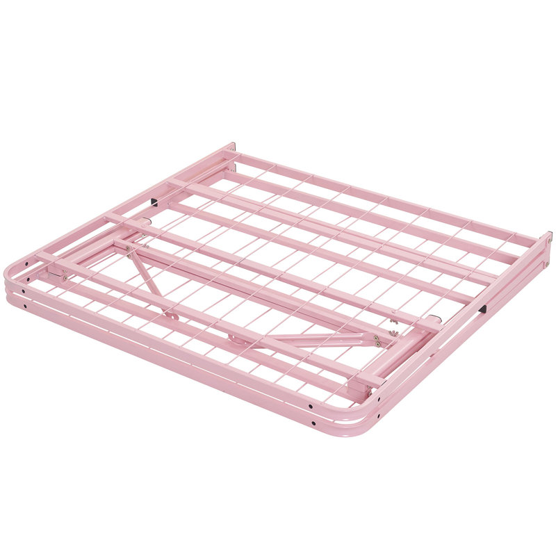 Modway Horizon Stainless Steel Bed Frame, Twin, Pink