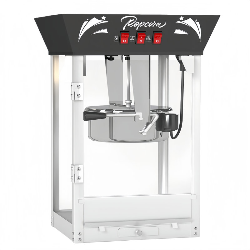 12 Oz Kettle Countertop Commercial Popcorn Machine ,  Stainless Steel Maker With Tempered Glass, Warming Deck, For Parties, Events, And Home Theater