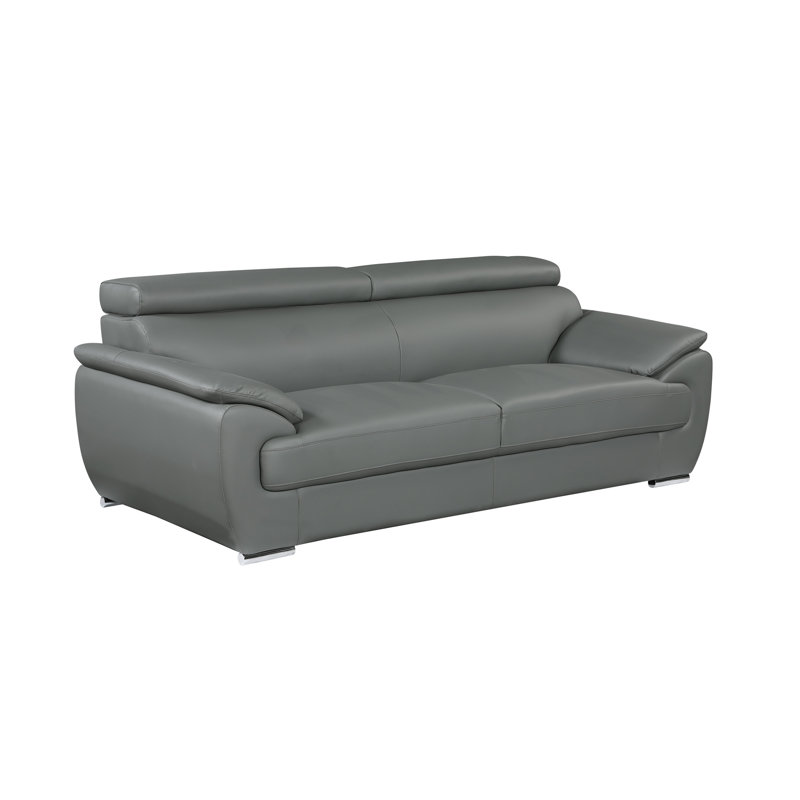 Canapé en cuir véritable, Gris