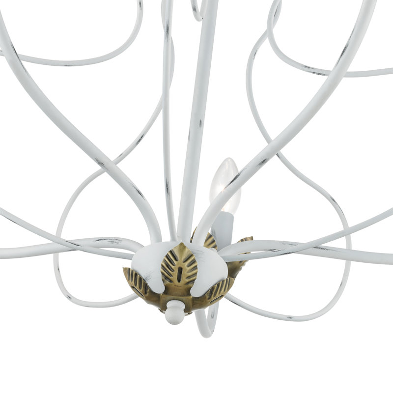 Lustre à intensité variable 5 lumières Bellamira, Blanc antique