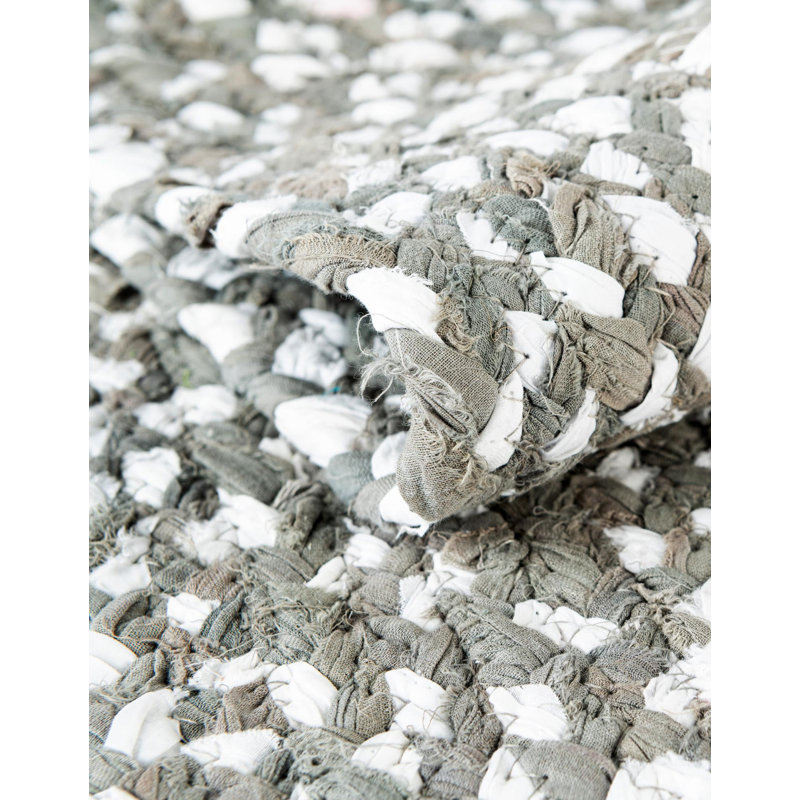 Barlet Handmade Braided Cotton Gray Area Rug, Table Runner 1'2" x 6'1"
