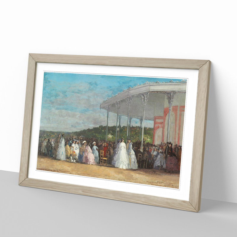 Concert at the Casino of Deauville by Eugene Boudin - Picture Frame Painting, Oak Framed, 48cm H x 65cm W x 2cm D