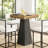 39.96" Height Square Bar Table Small Dining Table With Wood Conical Base-126594105