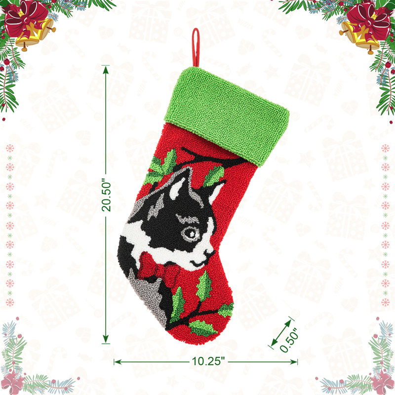 Chaussette de Noël chat noir