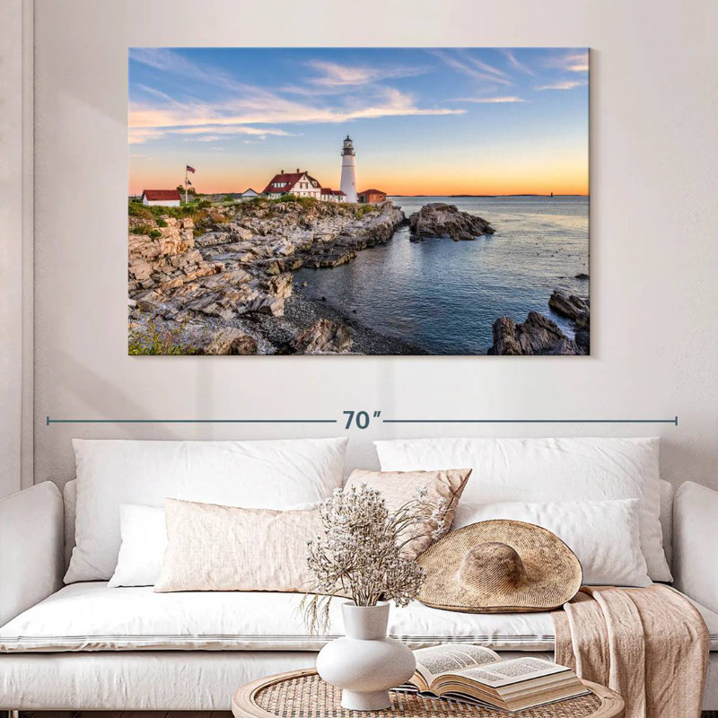 Aletra Portland Head Lighthouse Sunset, 34" H x 51" W