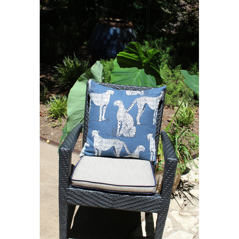 Savannah Square Indoor/Outdoor Pillow Cover & Insert, Indigo