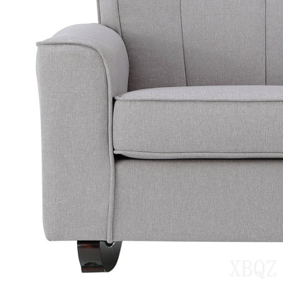 Chaise berçante en lin gris clair