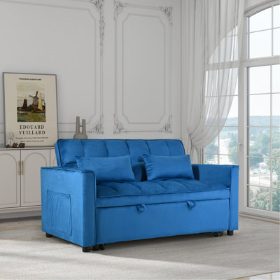 Convertible Sofa Bed,3-In-1 Pull Out Couch Bed With Reclining Backrest And Pillows,Sofa Bed Chair Full Convertible Sleeper Loveseat For Living Room, Home Or Office