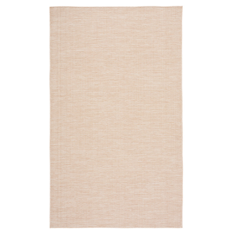 Natural Square Hand-knotted Wool and Synthetic Area Rug