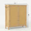 Armoires | Armoire de rangement Mid-Century moderne, portes en rotin tissé, tablettes réglables, pieds en bois massif | Beige | Panneau de particules