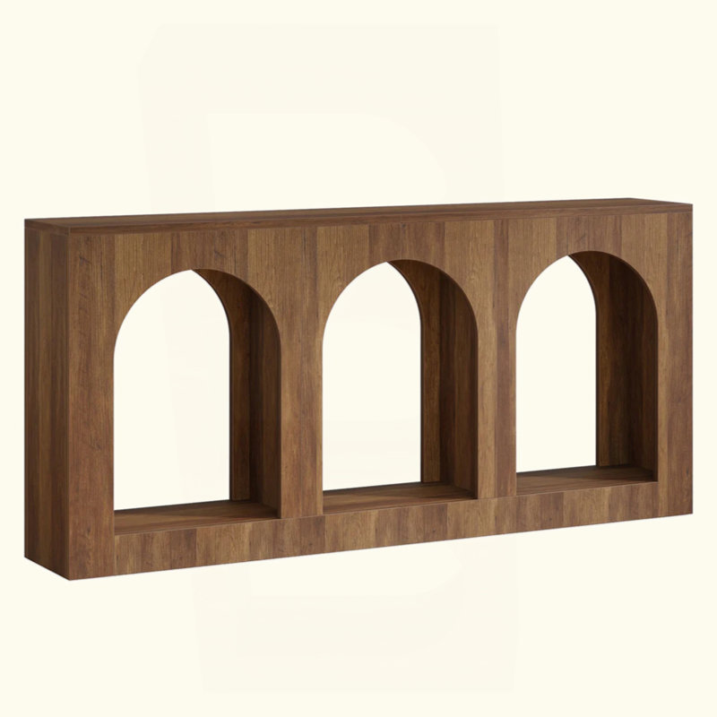 Classic Design Side Table,Arched Entryway Table,Console Table(Only Table), Brown