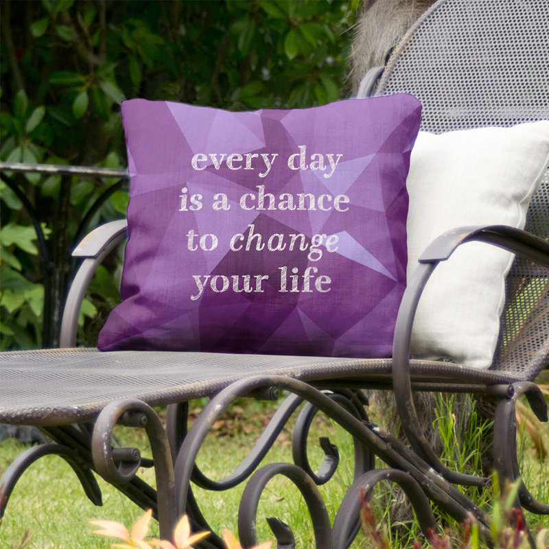 Coussin décoratif intérieur/extérieur change your life, 20 po x 20 po, Améthyste