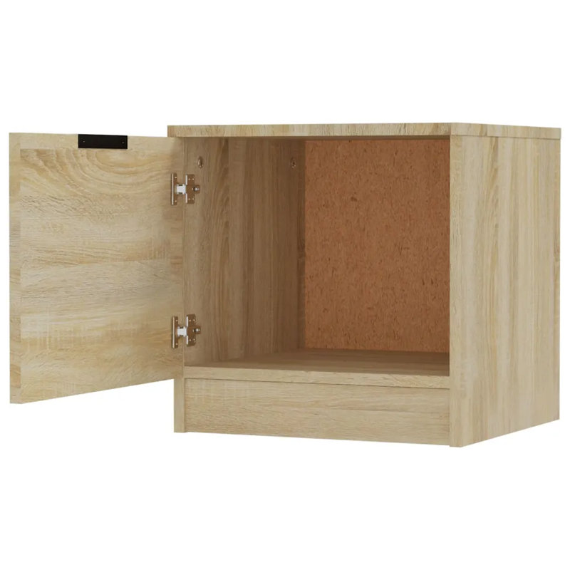 Jaibir 40cm W Manufactured Wood Bedside Table, Sonoma Oak