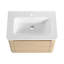 Meuble-lavabo mural 28 po avec lavabo en céramique blanche et porte à fermeture en douceur, design élégant et peu encombrant