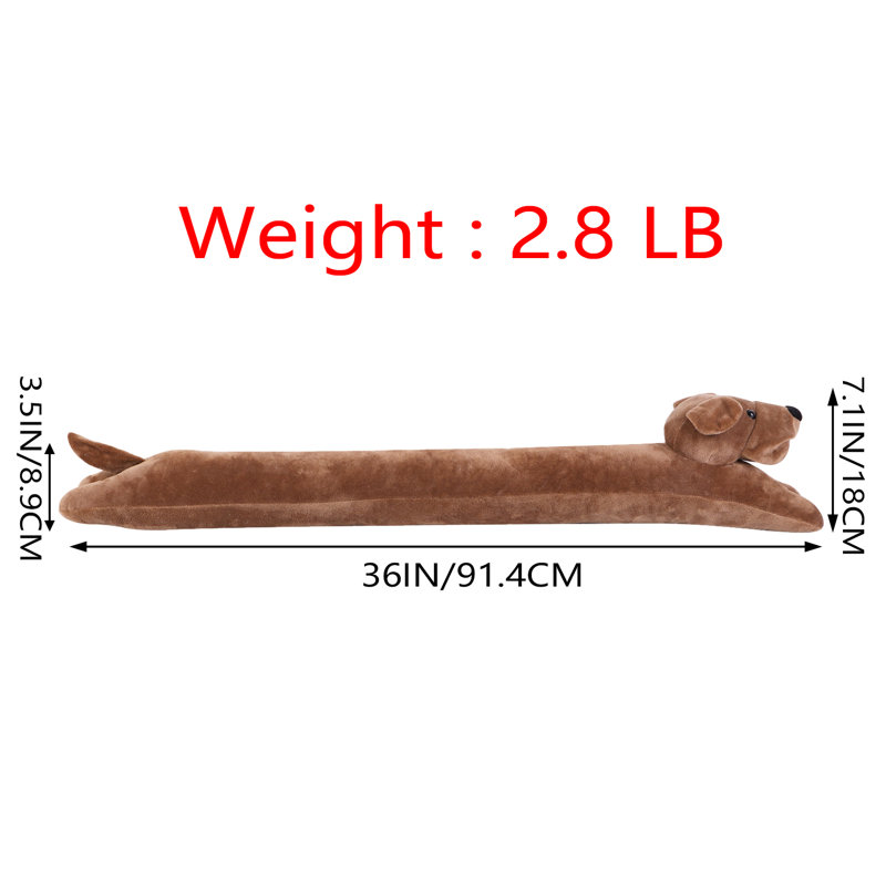 Heavy Duty Door Draft Stopper, 7.1" H x 3.5" W x 36" D, Coffee