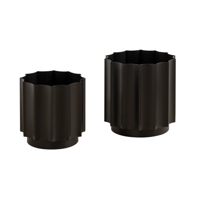 Two-Piece Metal Outdoor Planter Set