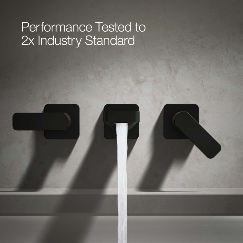 Parallel Wall Mount Bath Filler Trim, Matte Black