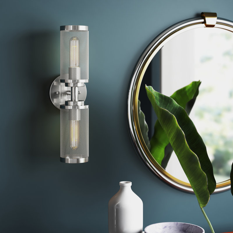 Emilia Steel Armed Sconce, Brushed Nickel