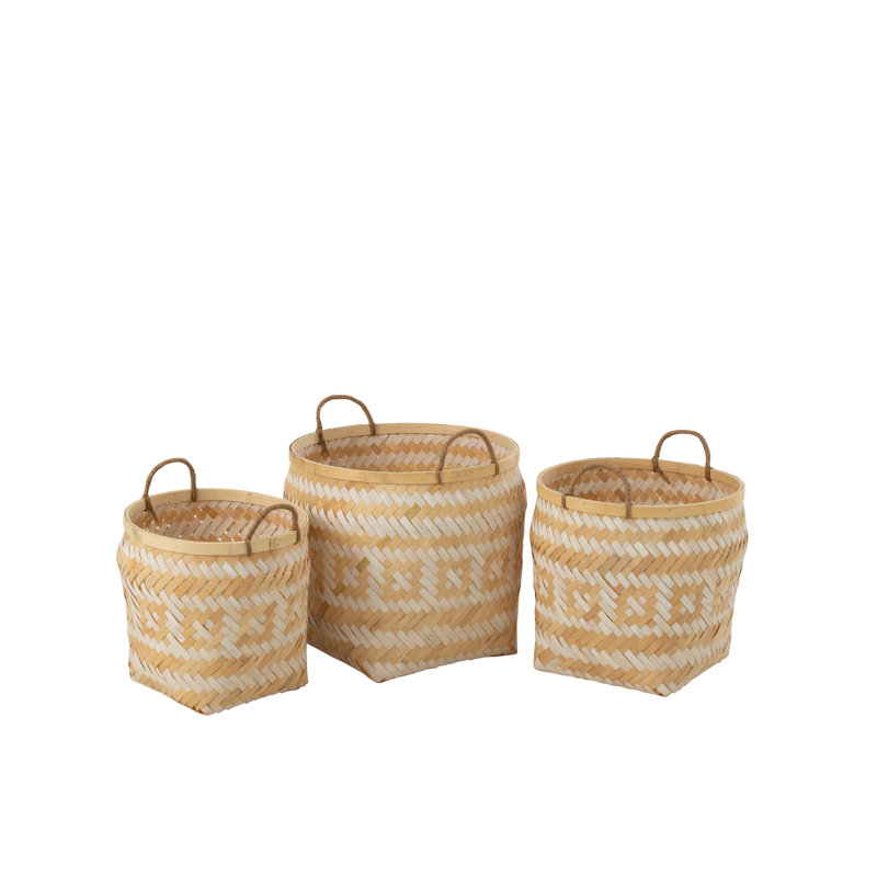 Bay Isle Home Abdulhadi Solid Wood Box, 37cm H x 40cm W x 40cm D, Natural/White