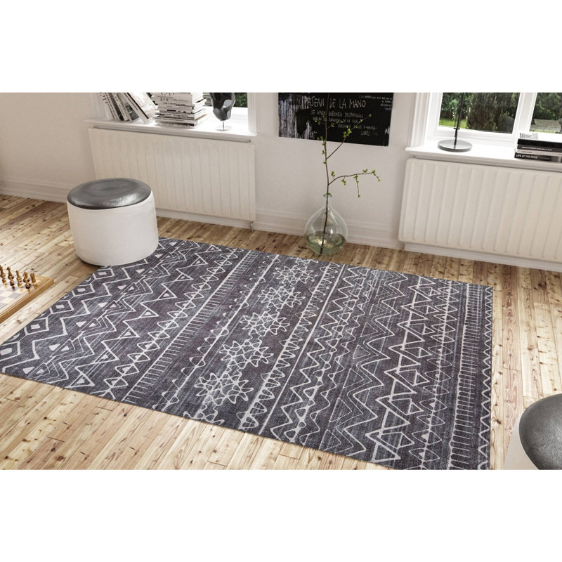 Premium Machine Washable Carpet, 4.6 x 6.2 Feet, 100% Polyester, 1850 g/m² | Pile Height: 0.2 Inches | Eco-Friendly Recycled Poly Cotton Underside | Perfect for Living Room, Bedroom, and High-Traffic Areas