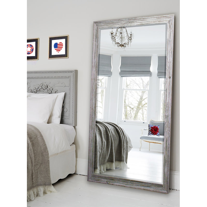 Miroir Kwante, H 70 po x l 31 po, Blanc rustique