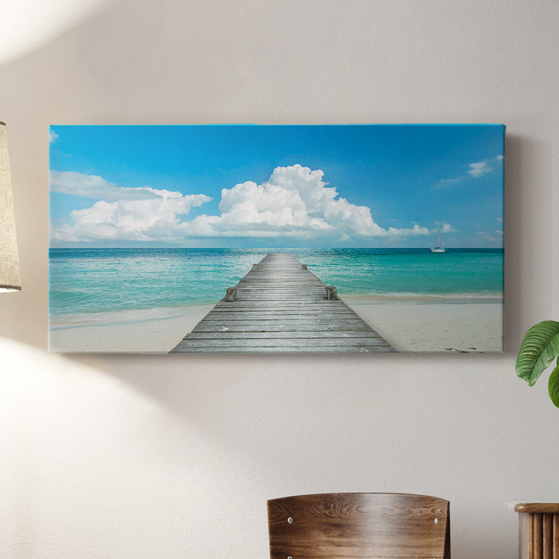 Infinity Pier- Toile tendue avec châssis - Prêt à accrocher, H 16 po x l 32 po