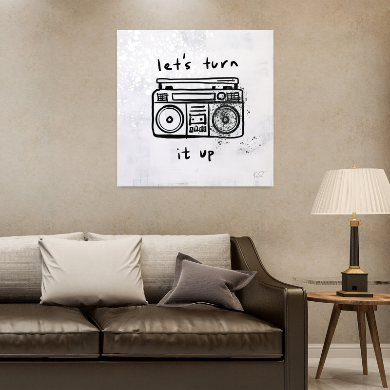 Art contemporain «Turn It Up I», H 32 po x l 32 po