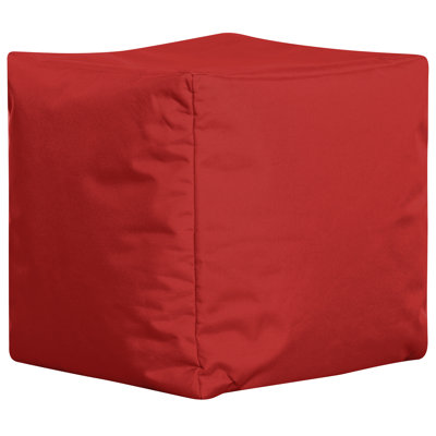  Moseley 16" Square Bean Bag Pouf Ottoman, Water-Repellent