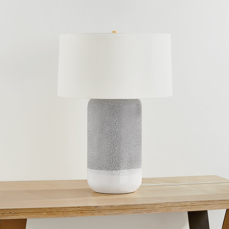 Washingtonville Table Lamp in Aged Brass and Ceramic Blue Shore