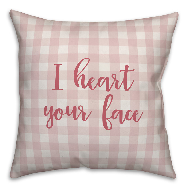  Coussin I Heart Your Face, Coussin décoratif, Rose