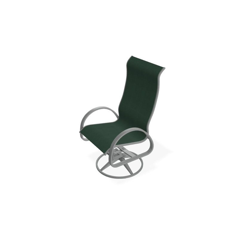Fauteuil de patio pivotant Hiraku, Vert forêt 22D Sunbrella® vert, Graphite texturé