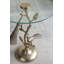 Table d'appoint artistique avec plateau en verre