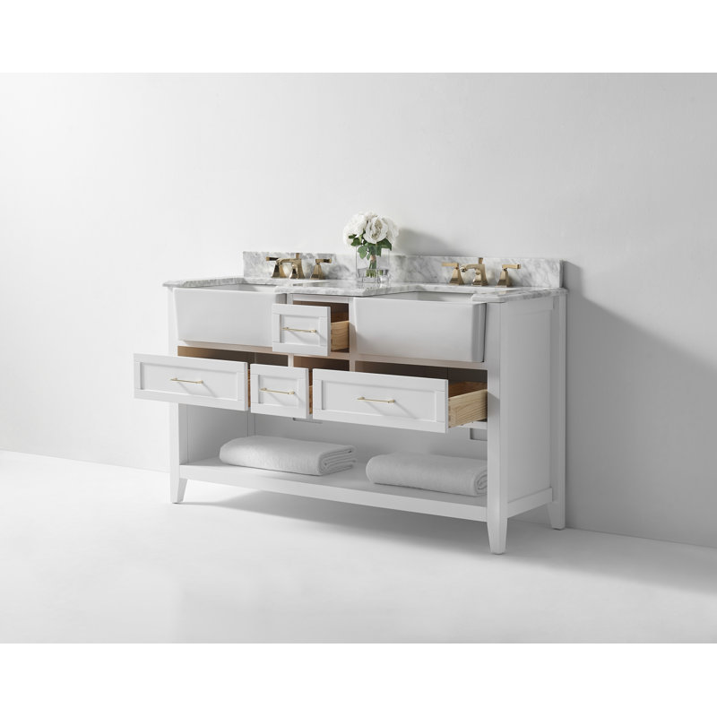 60'' W Double Vanity, White