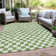 Machine Washable Indoor/Outdoor Xhevrie Green Rug