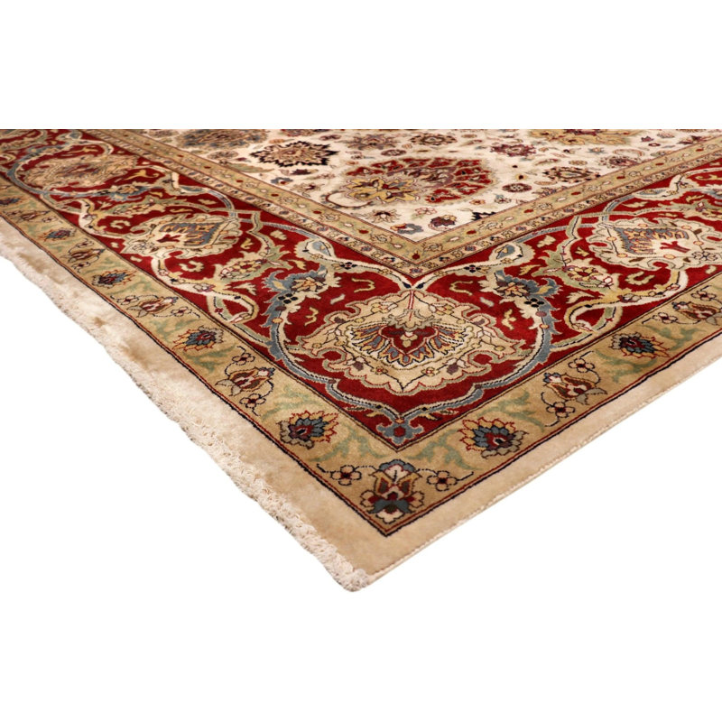 Canvello Tabriz Hand-Knotted Lamb's Wool Area Rug- 9' X 11'9"
