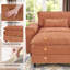 Moderne 52 po Fauteuil d'appoint modulaire en chenille 2 pièces à accoudoirs carrés avec repose-pieds et coussin-2000864179