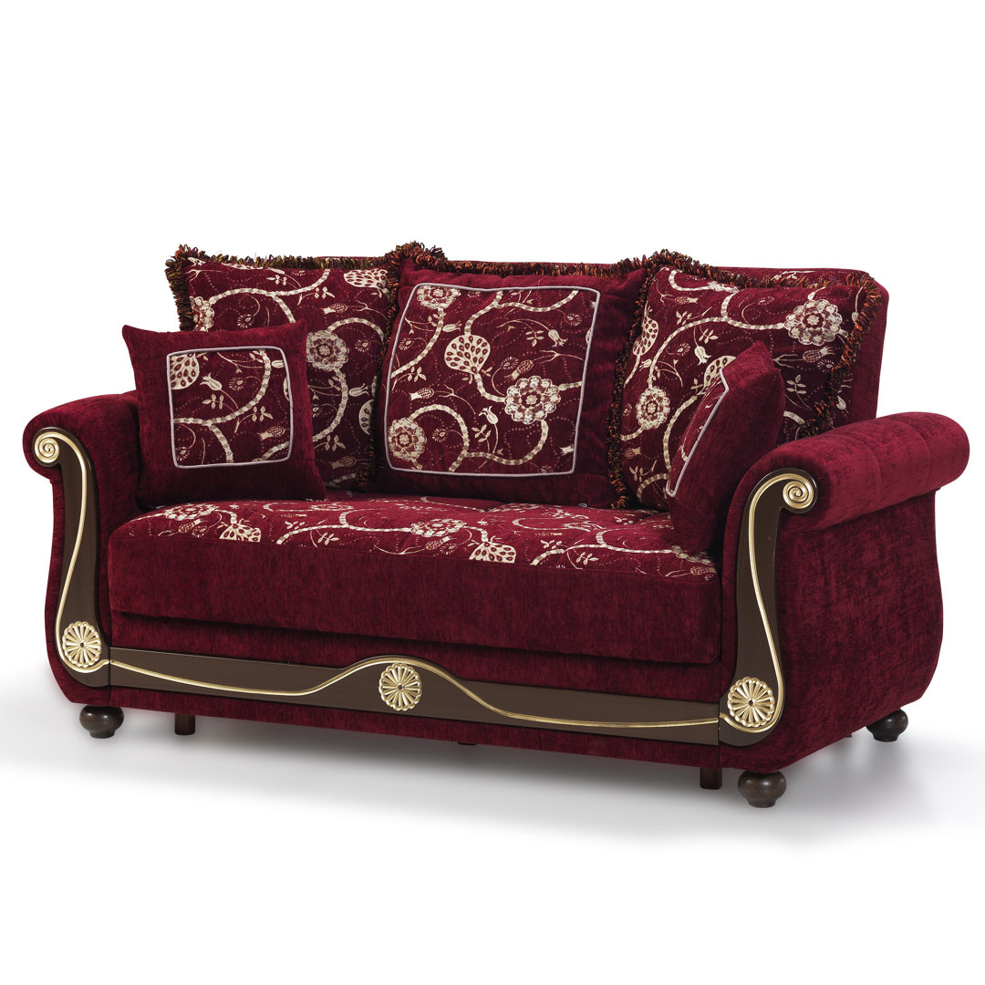 Morrine Americano 70 in. Fabric Upholstered 2-Seater 3-in-1 Sleeper Loveseat Sofa Bed with Storage Rosdorf Park 