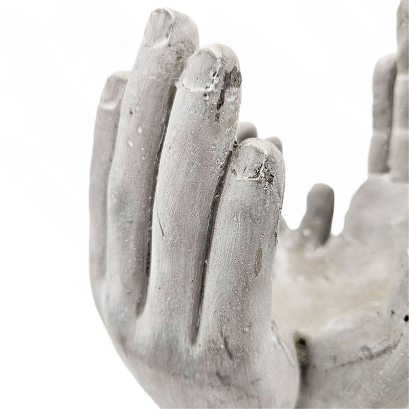 Ensemble de 2 décorations pour les mains en ciment 6 x 6 x 9 po
