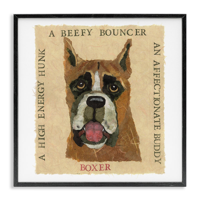 «Fun Boxer Pet», estampe numérique par Nancy Overton, Giclée encadrée noir minuit, H 24 po x l 24 po