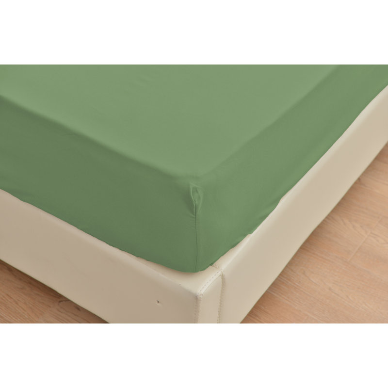  Ensemble de draps 1800 fils en rayonne de bambou, Simple, Vert sauge