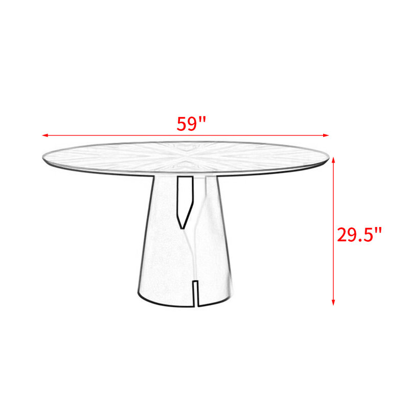 Table de salle à manger simple en bois massif de style américain Pruett, H 29,5 po x L 59 po x l 59 po