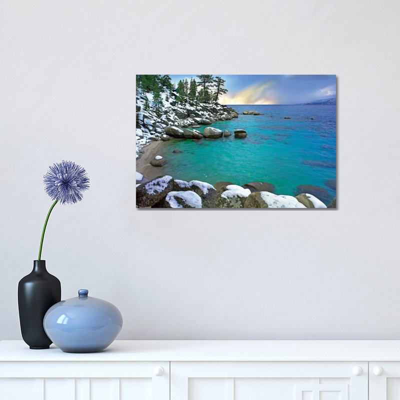 Hidden Beach And Memorial Point, Lake Tahoe, Nevada by Tim Fitzharris - Wrapped Canvas Print, 30.48 cm H x 45.72 cm W